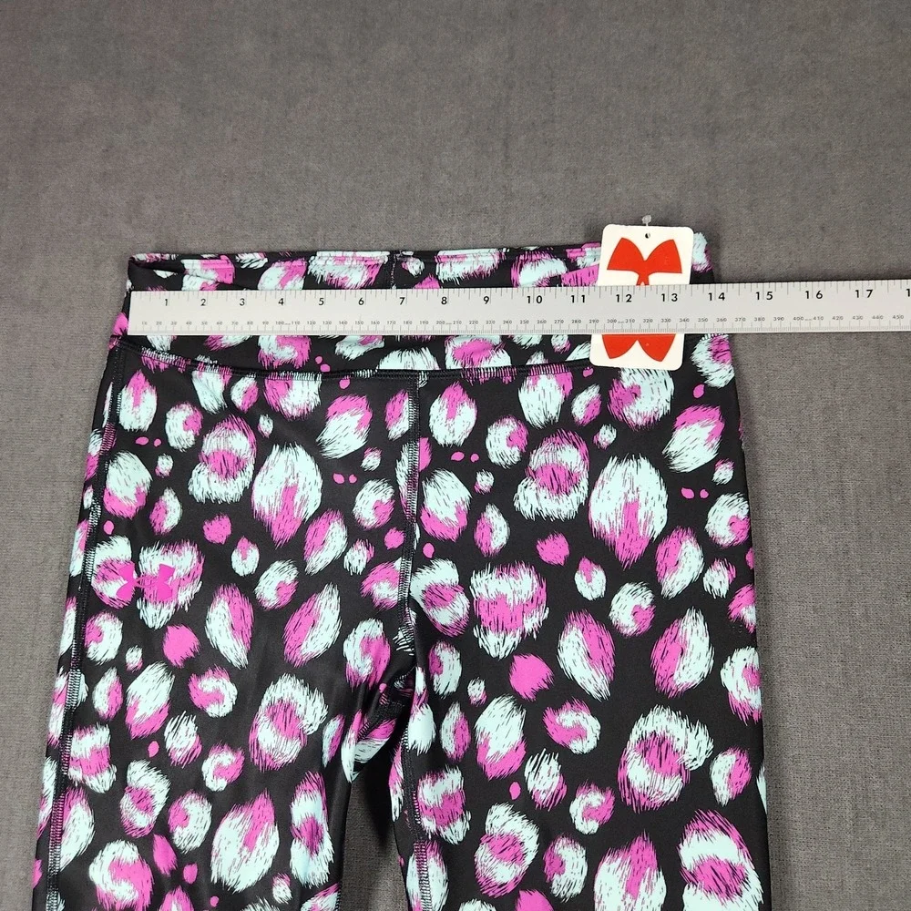 Under Armour Leggings Girl's Size Large Heatgear‎ Black Printed Leggings NWT